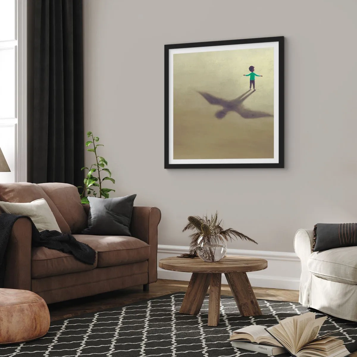 Poster in einem schwarzem Rahmen - Der Held der Zukunft - 30x30 cm