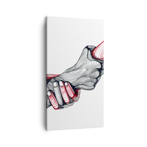 Bild auf Leinwand - Leinwandbild - Sie sind in guten Händen - 45x80 cm