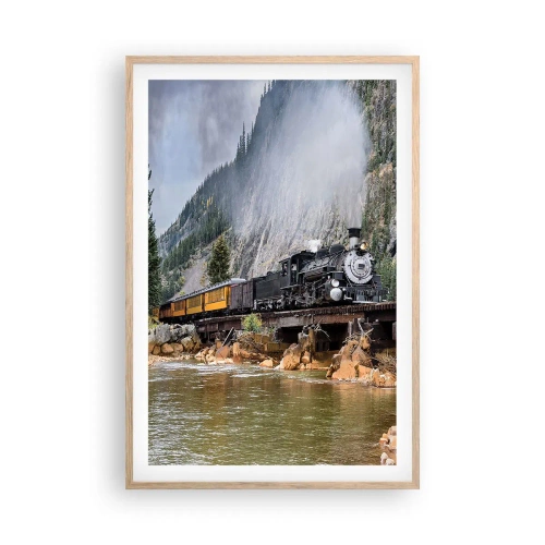 Poster in einem Rahmen aus heller Eiche - Wo willst du hin? Wohin? - 61x91 cm