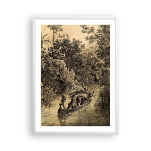 Poster in einem weißen Rahmen - Expedition zur Quelle - 50x70 cm