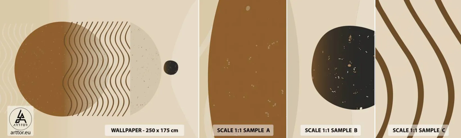 Fototapetenmuster Standard Eco - Zur Entstehung geometrischer Figuren - Abstraktion, Stück, Minimalismus - 100x30 cm