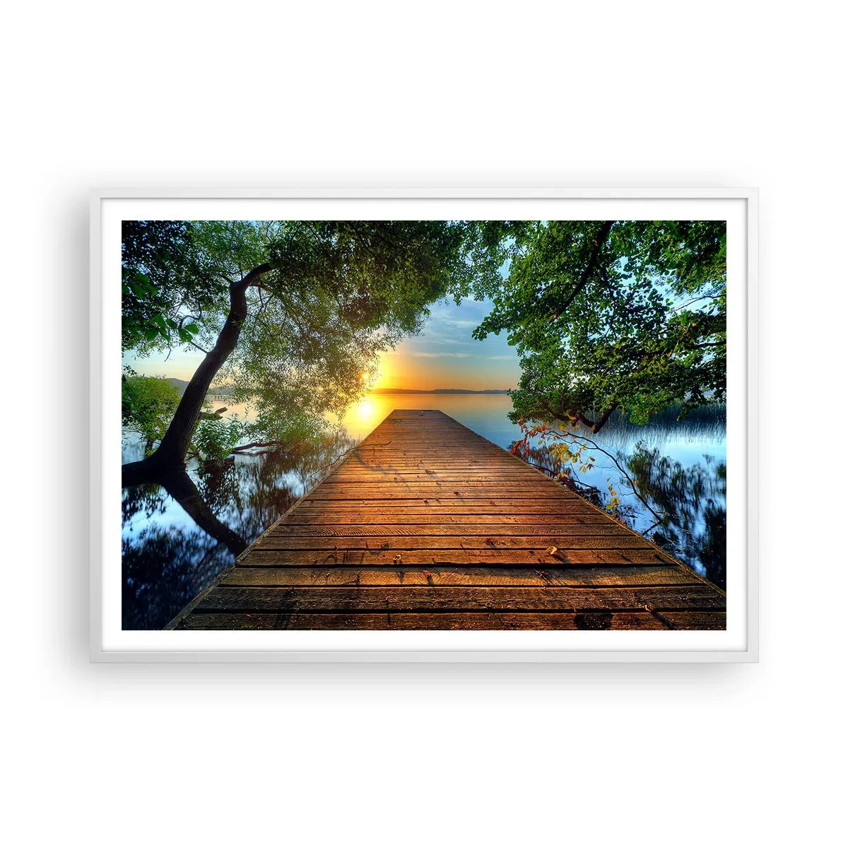 Poster in einem weißen Rahmen - Nimm dir Zeit, setz dich hin - 100x70 cm