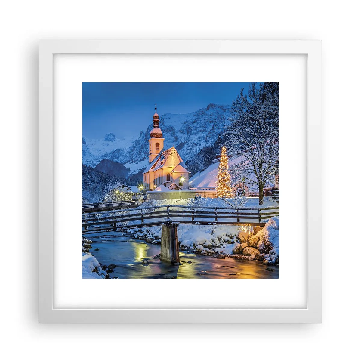 Poster in einem weißen Rahmen - Weihnachtsgeist - 30x30 cm