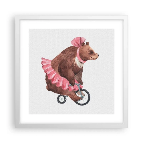 Poster in einem weißen Rahmen - Was für ein Affentheater! - 40x40 cm