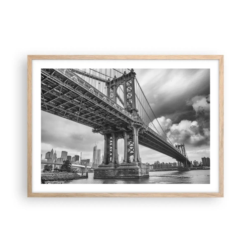 Poster in einem Rahmen aus heller Eiche - Ins Herz der Stadt - 70x50 cm