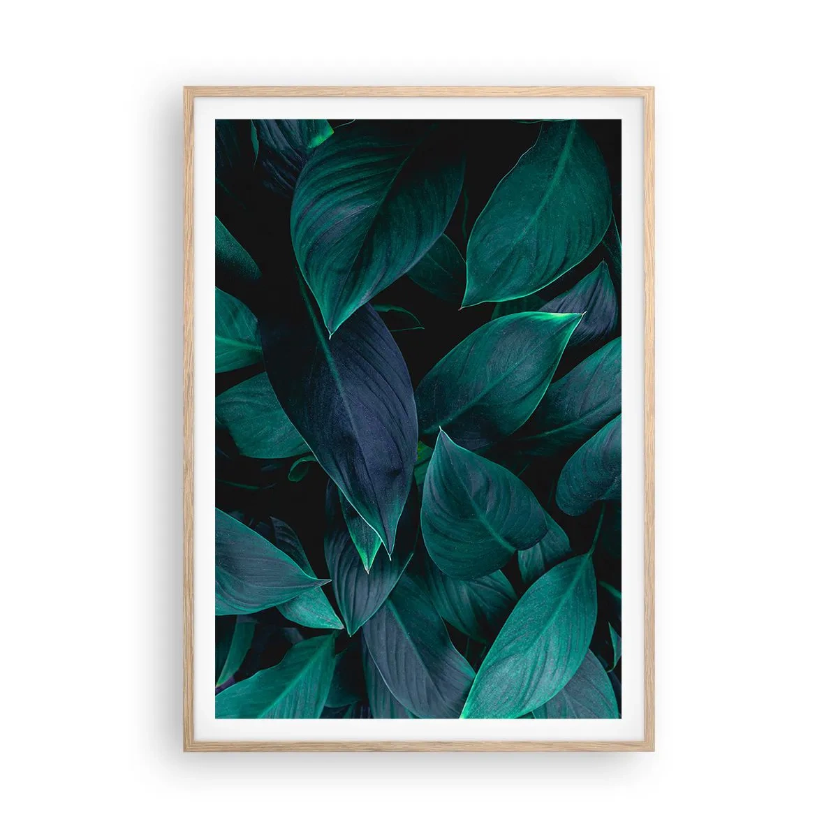 Poster in einem Rahmen aus heller Eiche - Grün in sich selbst - 70x100 cm