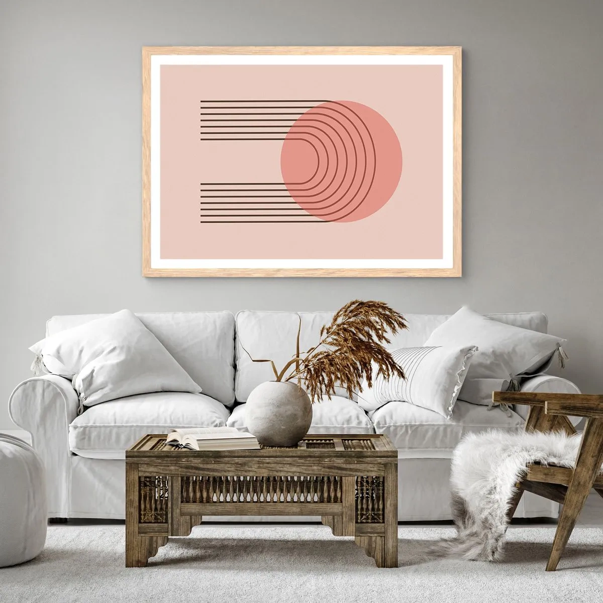 Poster in einem Rahmen aus heller Eiche - Unwiderstehliche Anziehungskraft - 70x50 cm