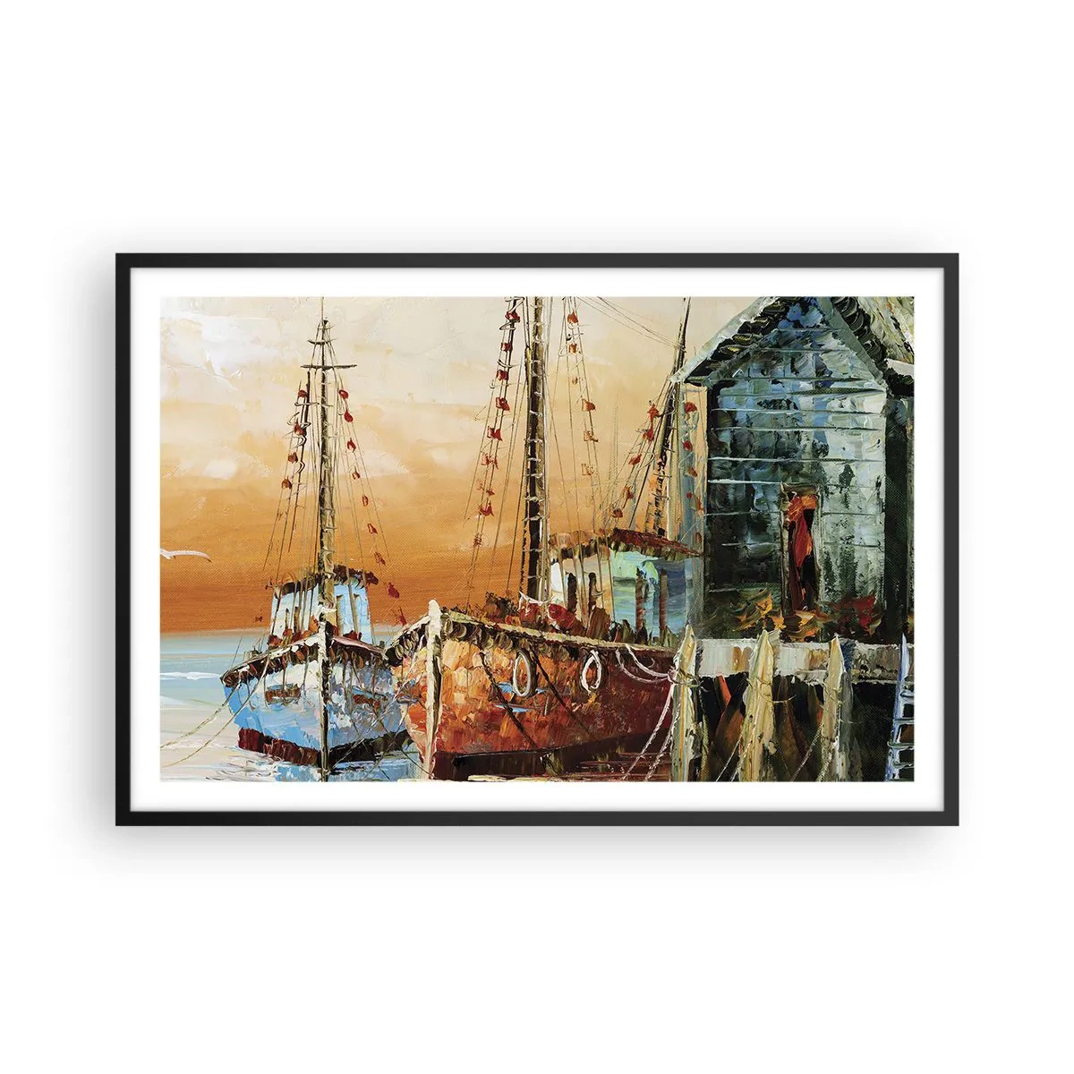 Poster in einem schwarzem Rahmen - Friedliche Rückkehr - 91x61 cm