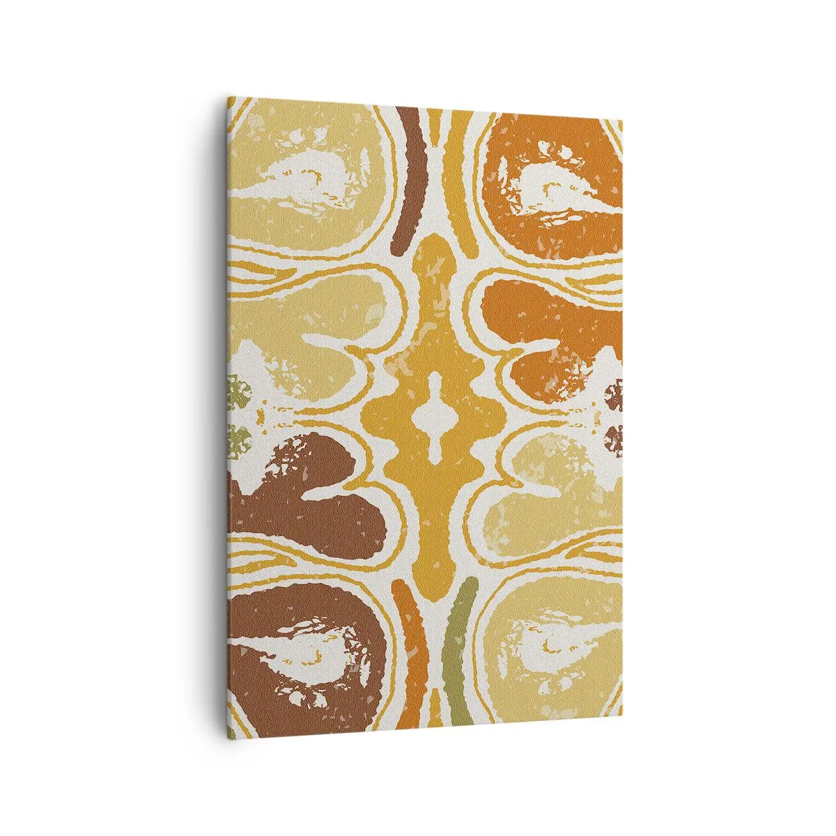 Bild auf Leinwand - Leinwandbild - Warme abstrakte Muster in Gelb- und Brauntönen - 70x100cm - Sentimentale Abstraktion - Moderne Wanddekoration für Wohnzimmer und Schlafzimmer ARTTOR