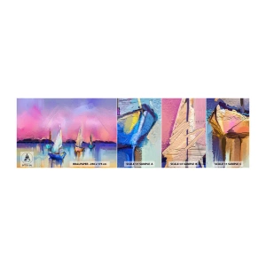 Fototapetenmuster Standard Eco - Richtung: breites Wasser - Landschaft, See, Segelboot - 100x30 cm