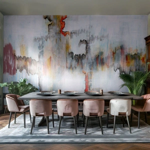 Fototapete Premium Sand - Moderne Abstraktion in zarten Farbtönen mit Akzenten - 100x70cm - Ein Stock auf dem Wasser - Moderne Wanddekoration für Wohnzimmer und Schlafzimmer ARTTOR