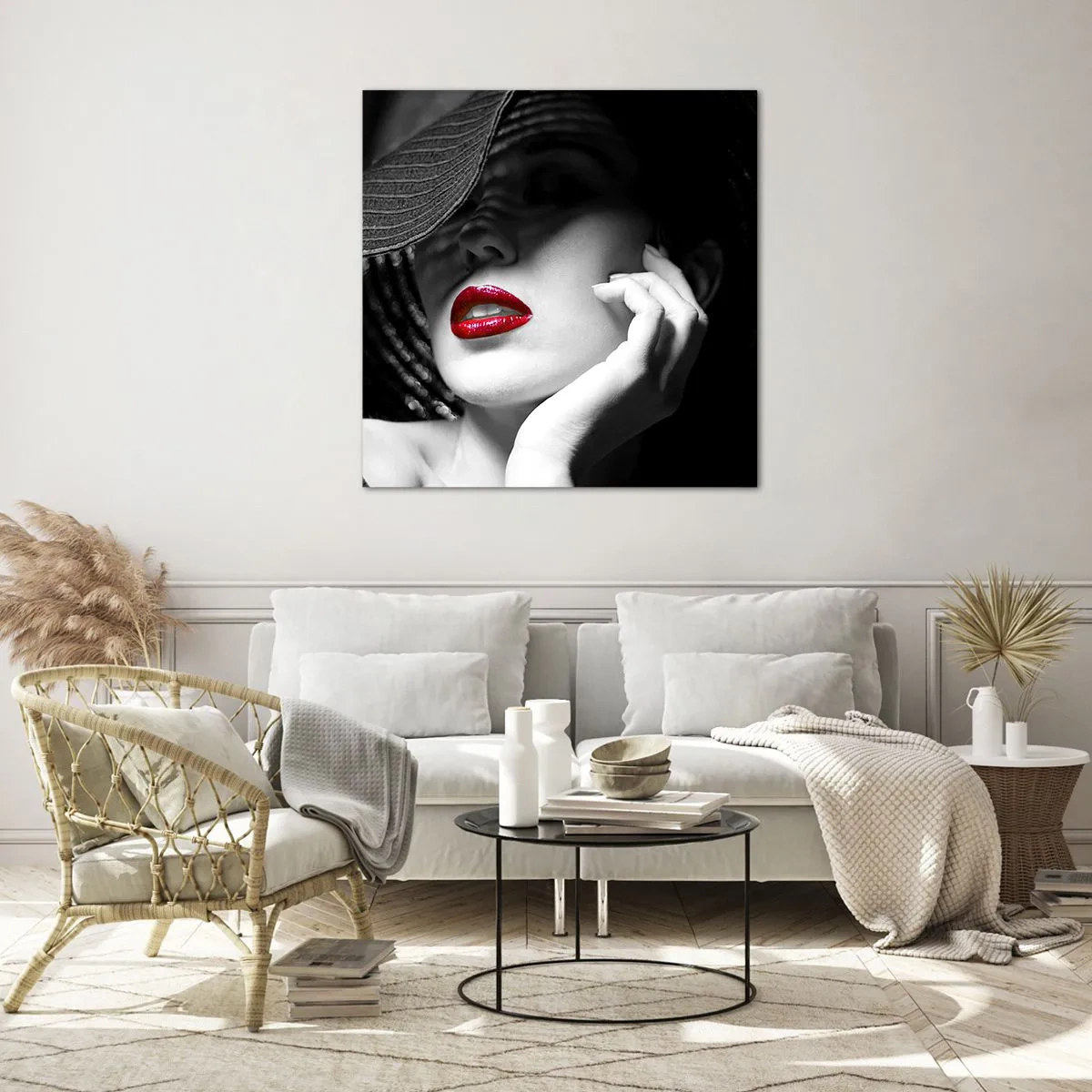 Glasbild - Bild auf glas - Eine Studie in Scharlachrot - 50x50 cm