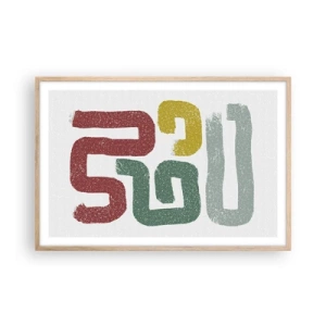 Poster in einem Rahmen aus heller Eiche - In einer unbekannten Sprache - 91x61 cm