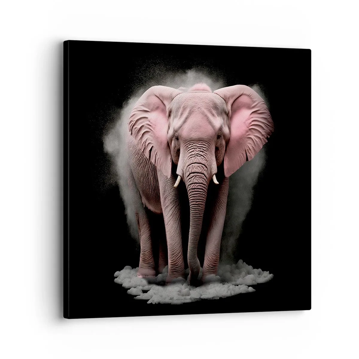 Bild auf Leinwand - Leinwandbild - Denke nicht an einen rosa Elefanten! - 30x30 cm