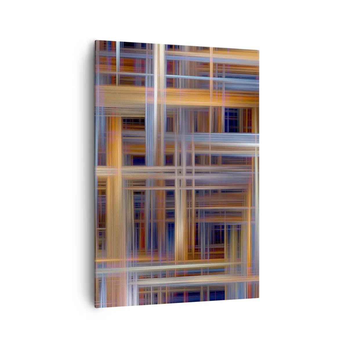 Bild auf Leinwand - Leinwandbild - Abstrakte geometrische Muster in Pastellfarben - 70x100cm - Aus Licht gewebt - Moderne Wanddekoration für Wohnzimmer und Schlafzimmer ARTTOR