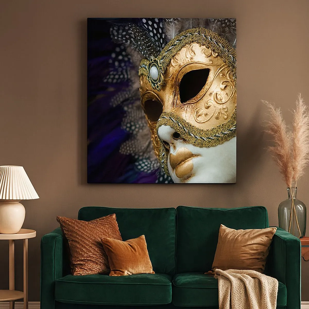 Bild auf Leinwand - Leinwandbild - Venezianisches Porträt in Gold - 30x30 cm