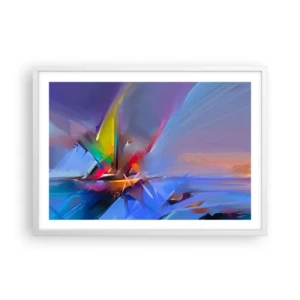Poster in einem weißen Rahmen - Propeller wie ein Vogel - 70x50 cm