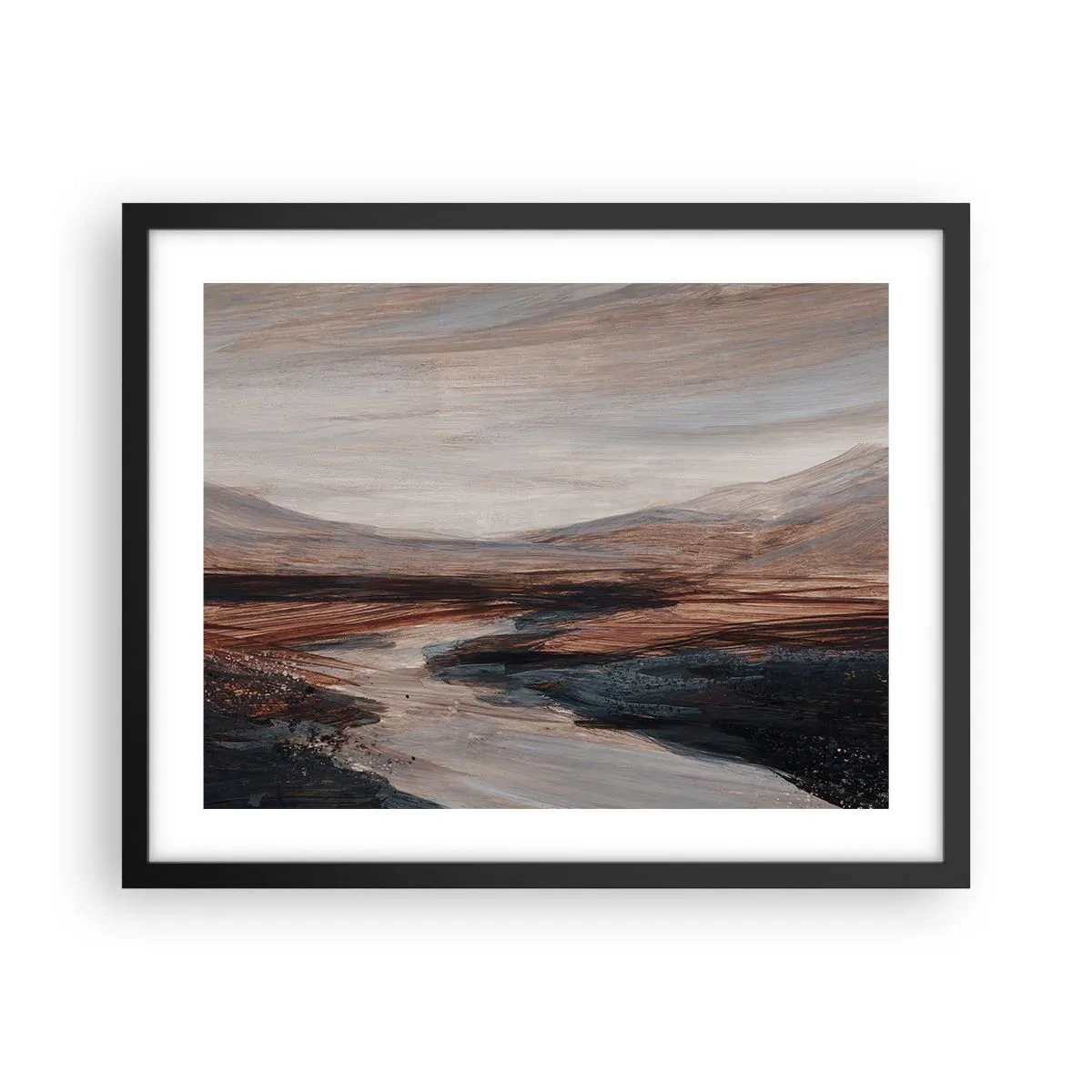 Poster in einem schwarzem Rahmen - Ruhiges Tal - 50x40 cm