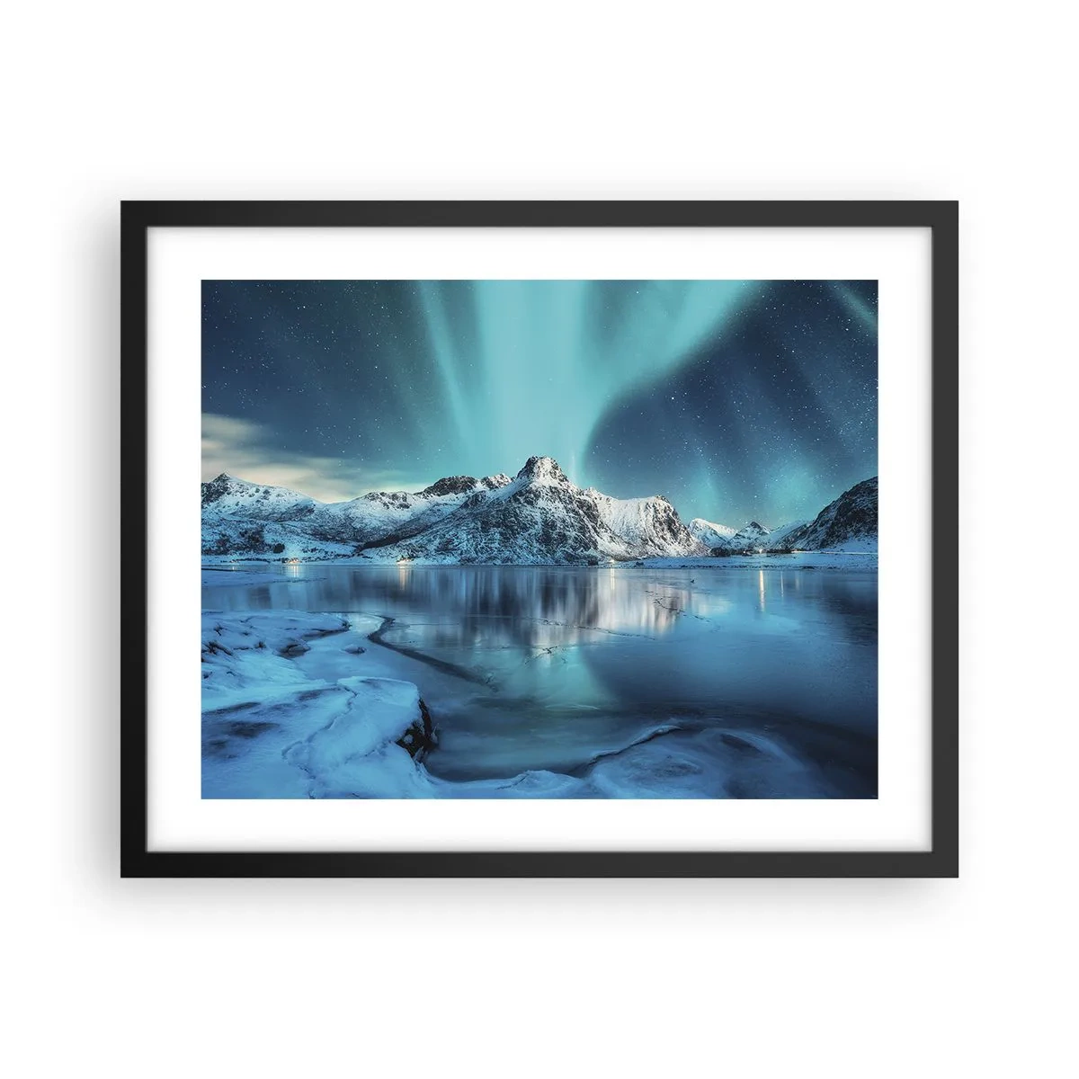 Poster in einem schwarzem Rahmen - Lichtnacht - 50x40 cm
