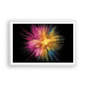 Poster in einem weißen Rahmen - Die Geburt der Farben - 91x61 cm