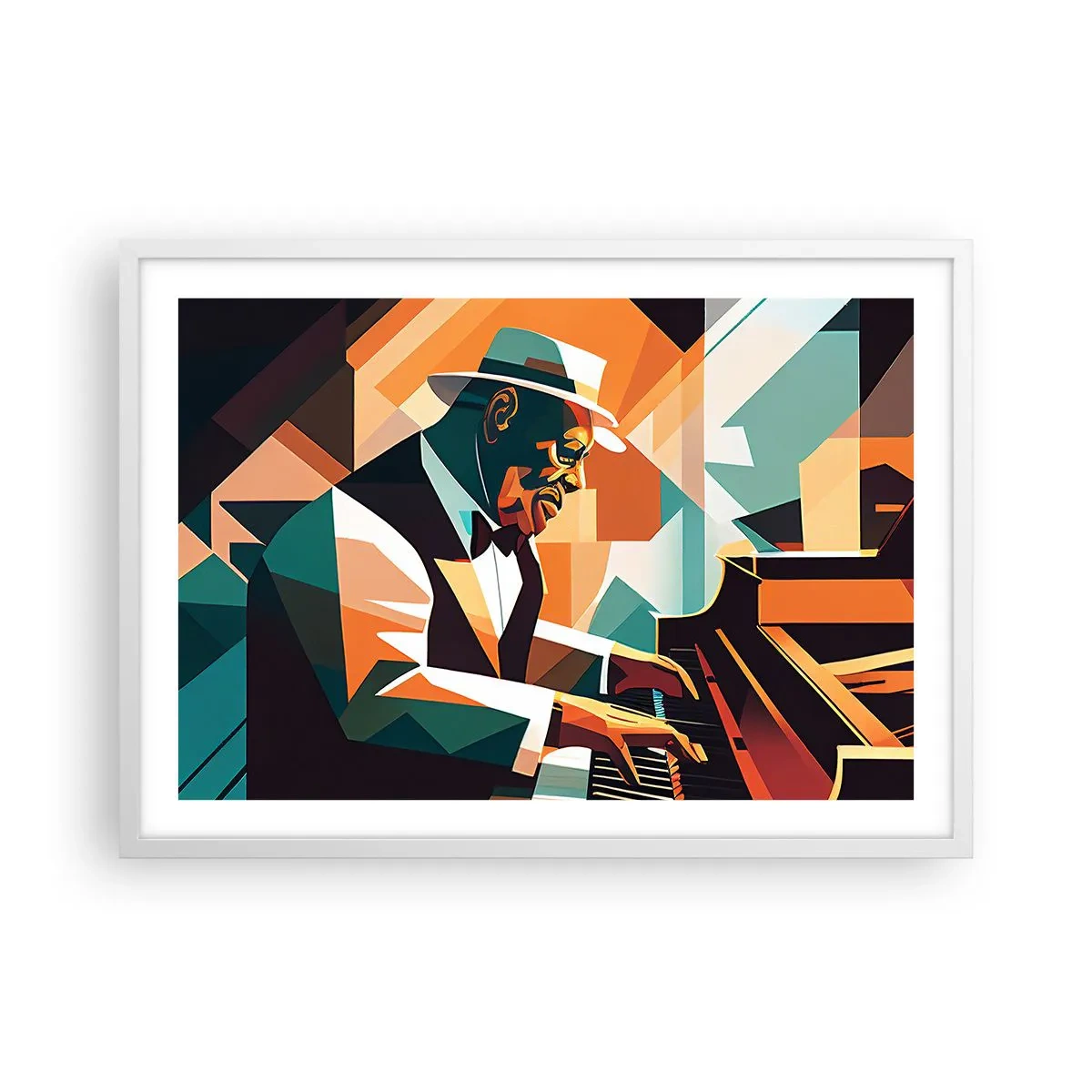 Poster in einem weißen Rahmen - Alles vom Jazz - 70x50 cm