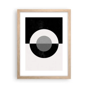 Poster in einem Rahmen aus heller Eiche - Harmonie in Schwarz und Weiß - 30x40 cm