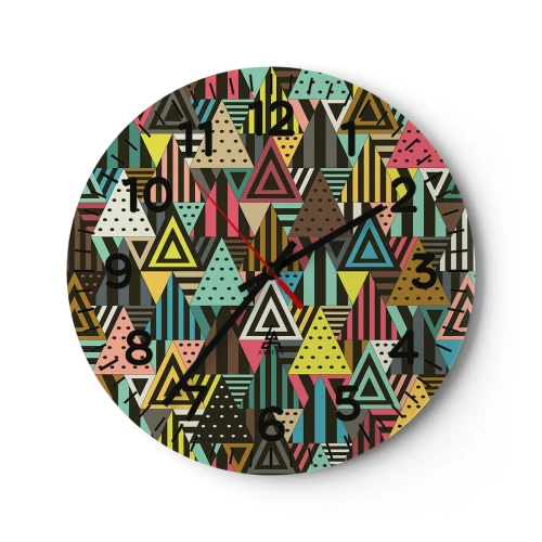 Wanduhr - Glasuhr - Im Rhythmus auf drei - 40x40 cm