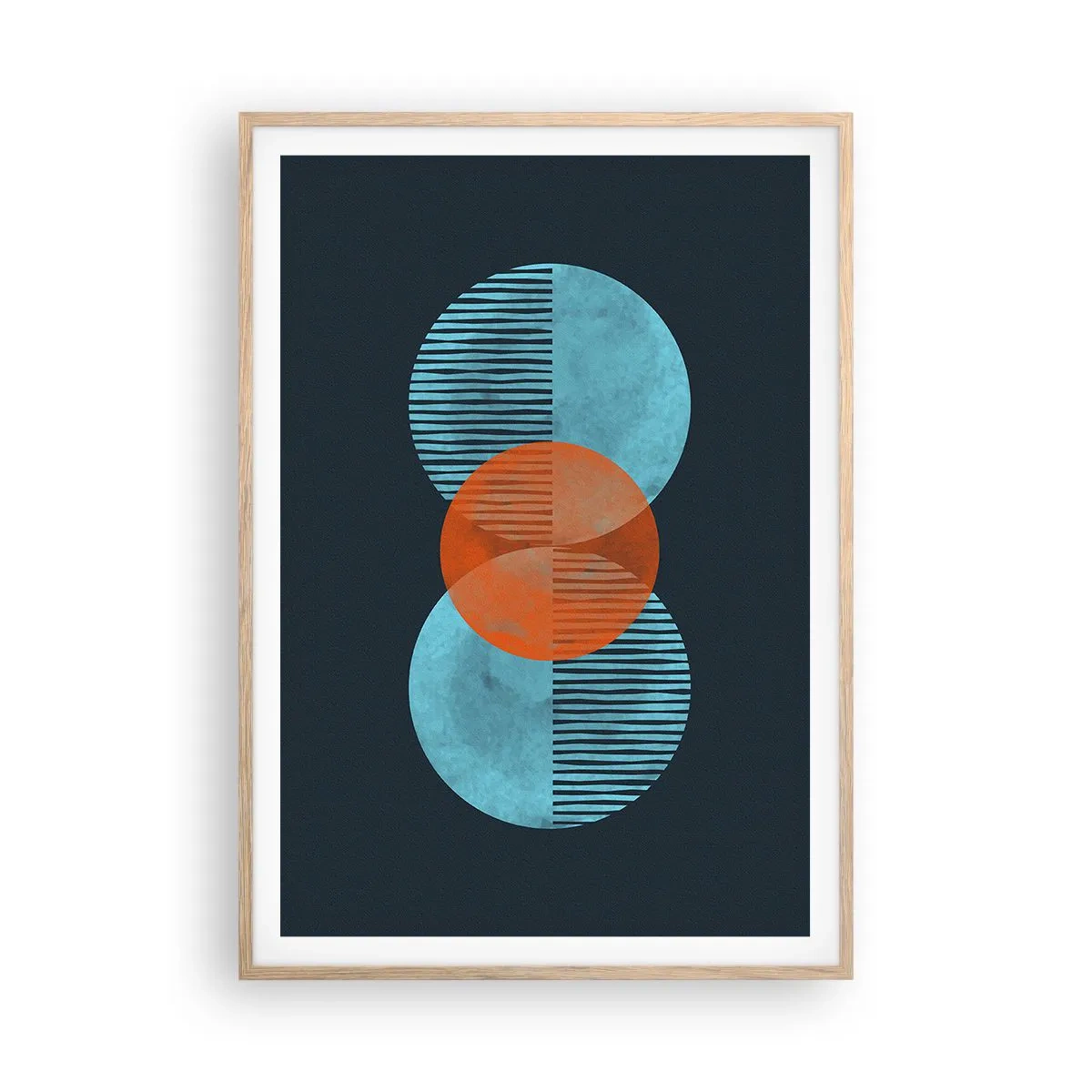 Poster in einem Rahmen aus heller Eiche - Symmetrische Komposition - 70x100 cm