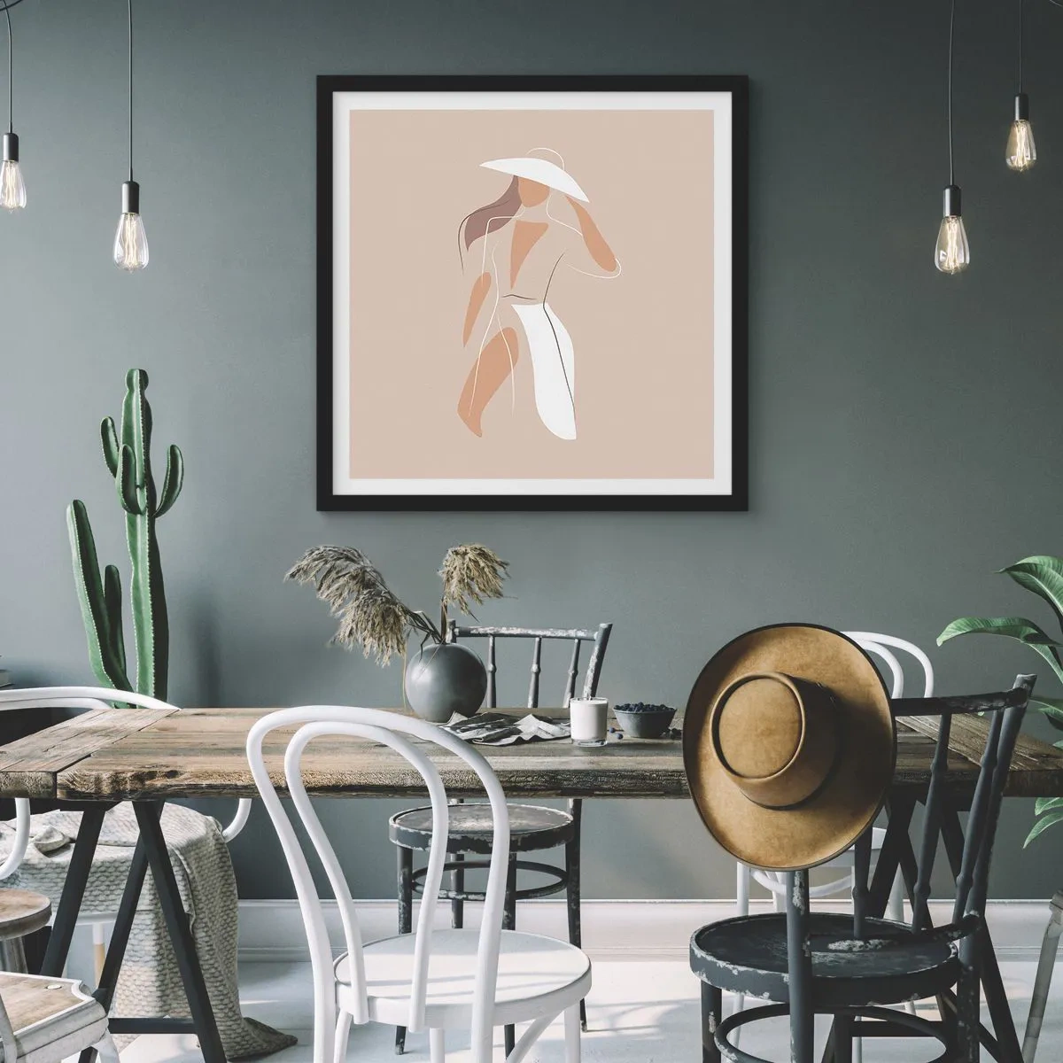 Poster in einem schwarzem Rahmen - Mode macht Spaß - 30x30 cm