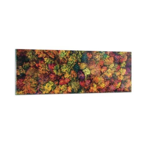 Glasbild - Bild auf glas - Blumenstrauß aus Herbstbäumen - 90x30 cm