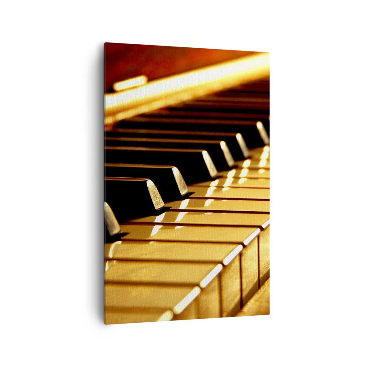 Bild auf Leinwand - Leinwandbild - Klaviertastatur in goldener Beleuchtung - 80x120cm - Endlose Möglichkeiten - Moderne Wanddekoration für Wohnzimmer und Schlafzimmer ARTTOR