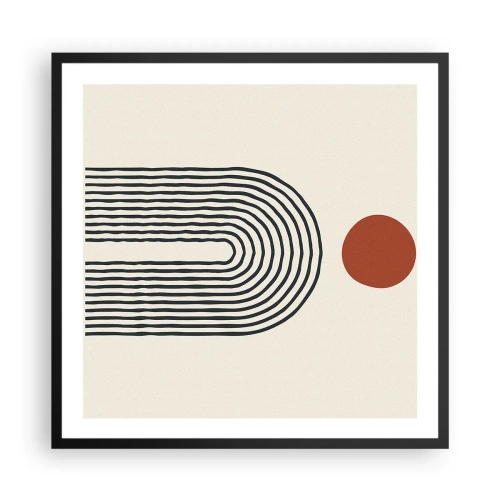 Poster in einem schwarzem Rahmen - Magnetismus von Formen und Farben - 60x60 cm