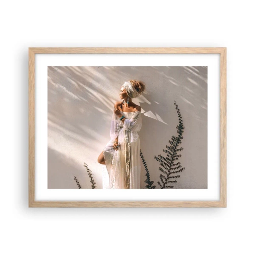 Poster in einem Rahmen aus heller Eiche - Die Sonne und das Mädchen - 50x40 cm