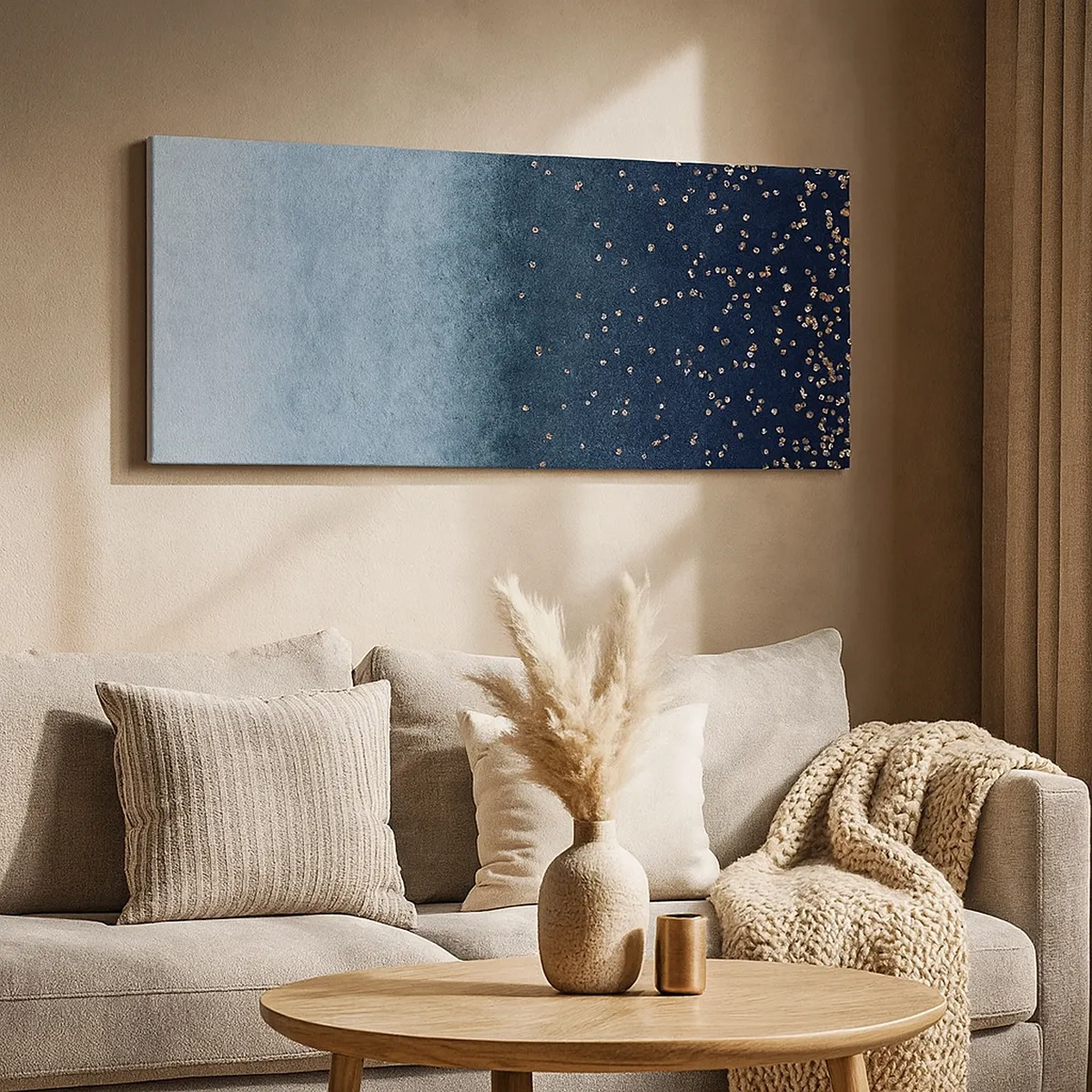 Bild auf Leinwand - Leinwandbild - Komposition - blaue Phasen - 30x30 cm