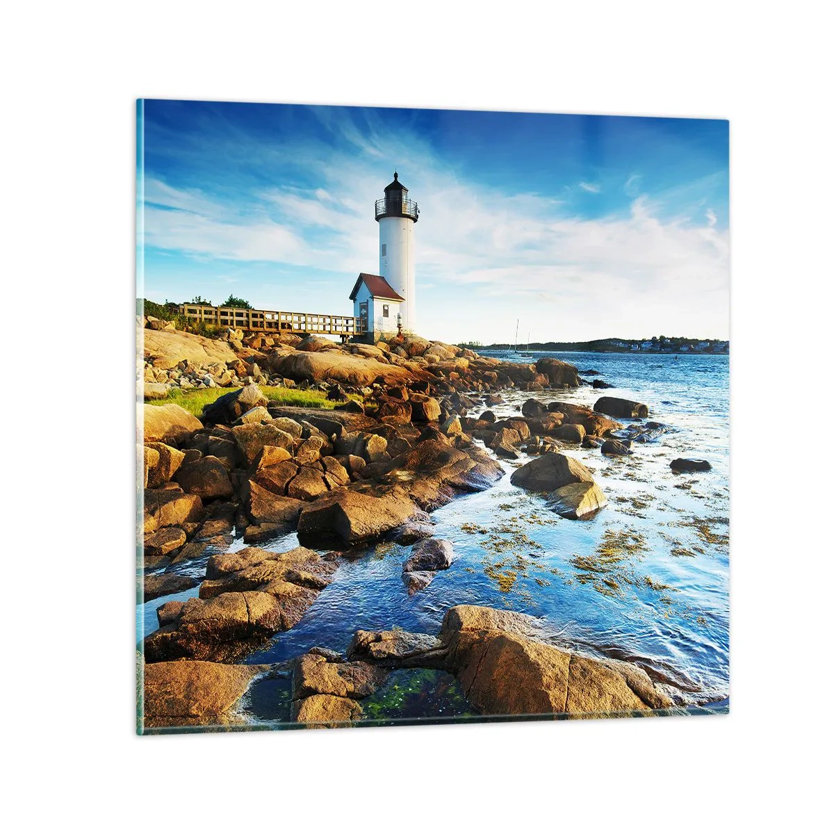 Glasbild - Bild auf glas - Komm glücklich zurück, ich warte - 50x50 cm