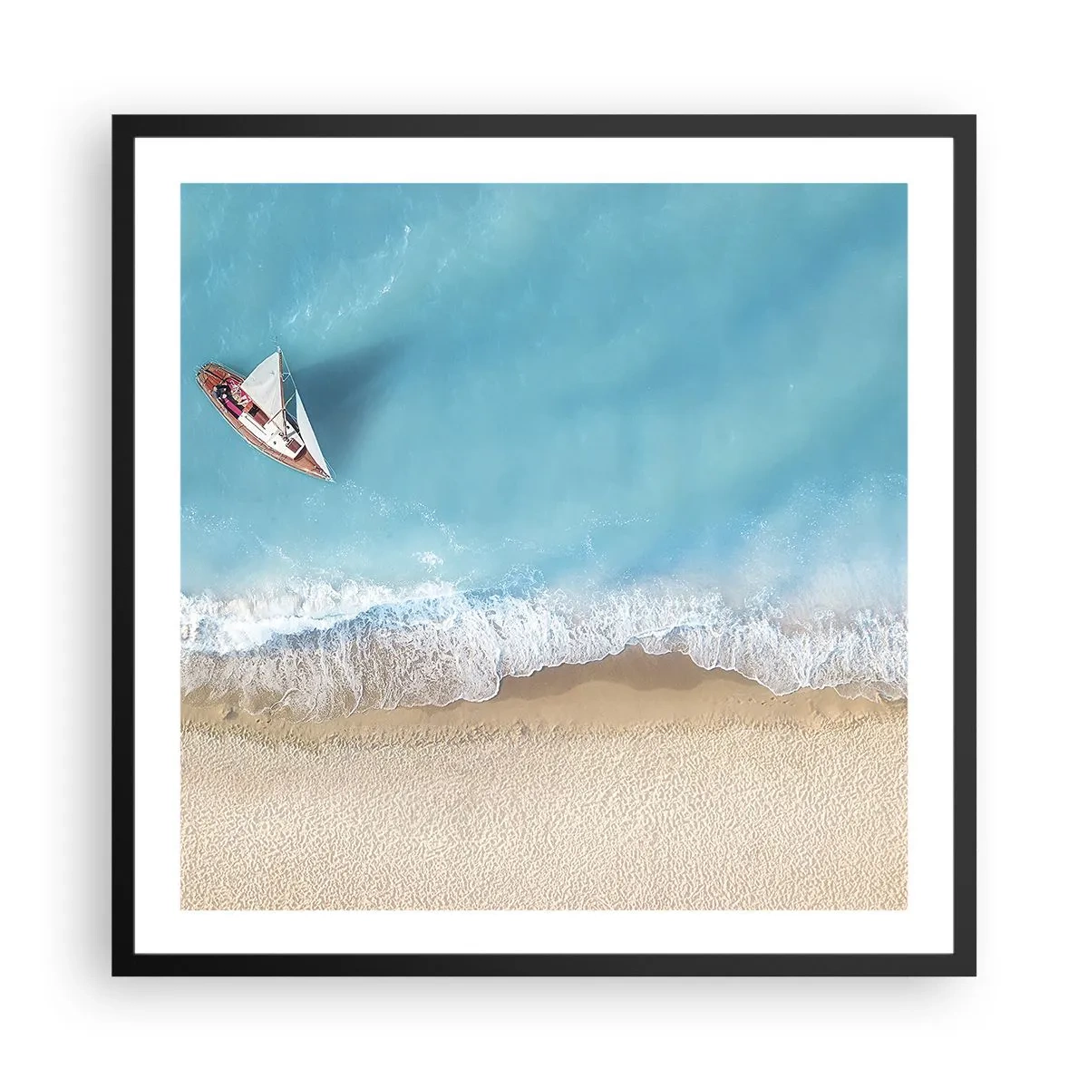 Poster in einem schwarzem Rahmen - An der Grenze von Blau und Gold - 60x60 cm