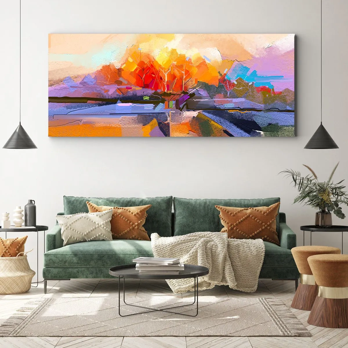 Bild auf Leinwand - Leinwandbild - Der Herbst ist geworden - 90x30 cm