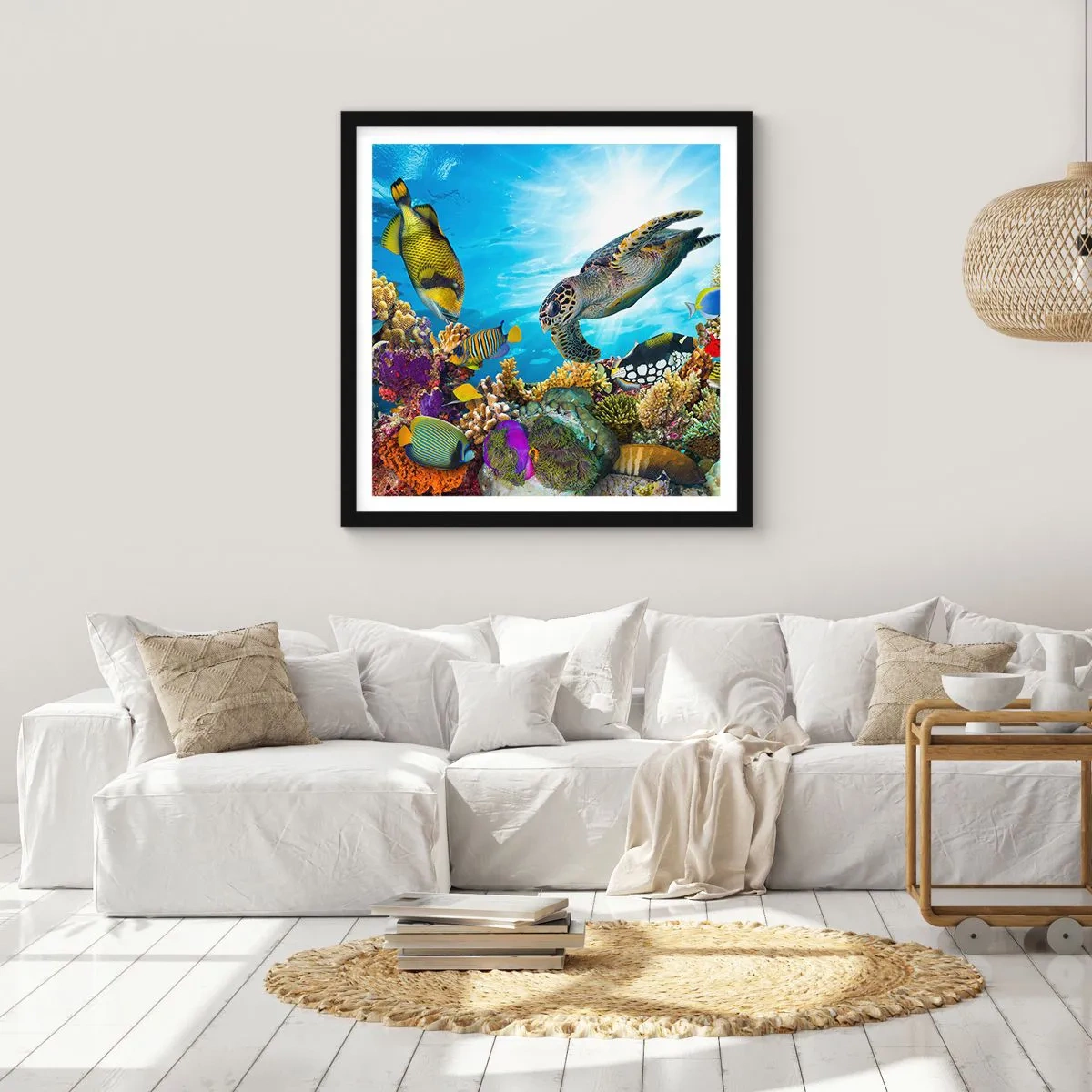 Poster in einem schwarzem Rahmen - Korallenpromenade - 30x30 cm