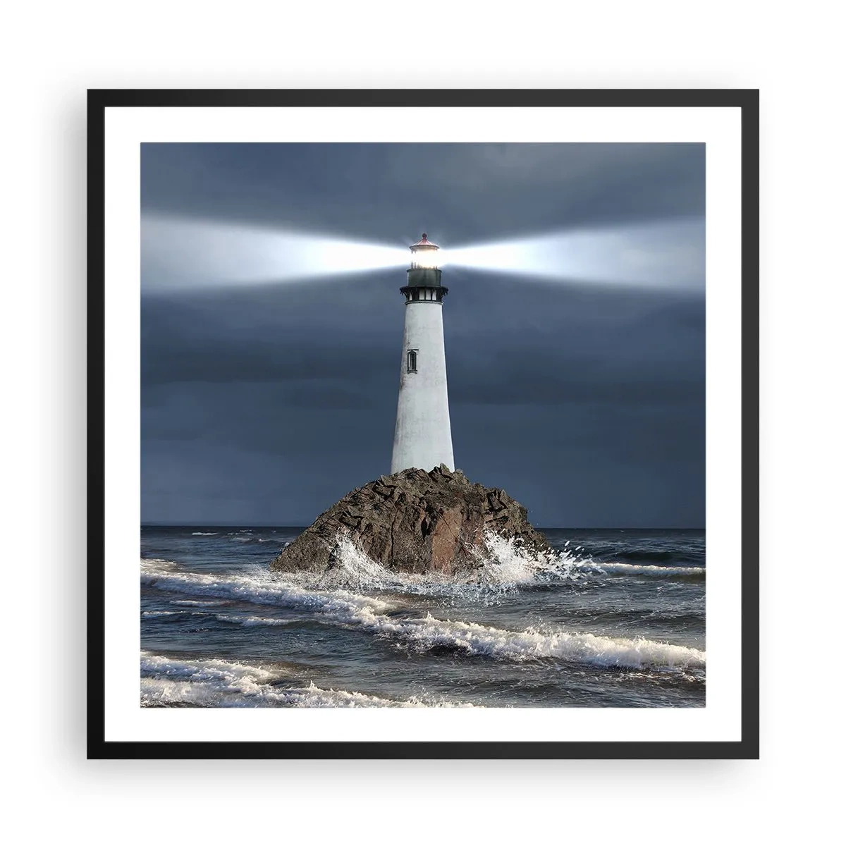 Poster in einem schwarzem Rahmen - Hier... hier... hier! - 60x60 cm