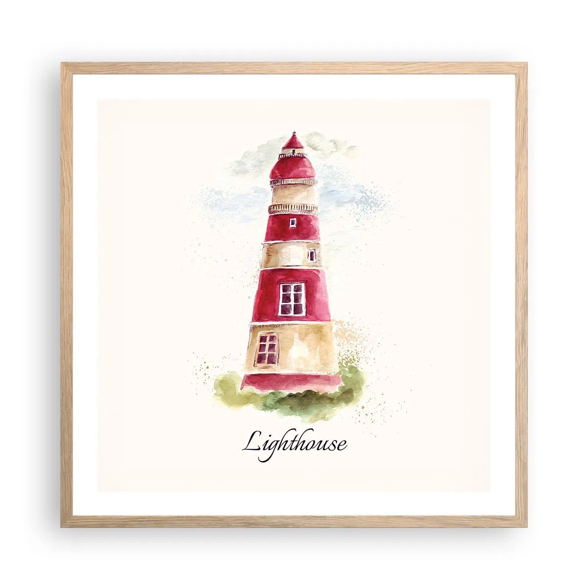 Poster in einem Rahmen aus heller Eiche - Das Wetter ringsum ist immer gut - 60x60 cm