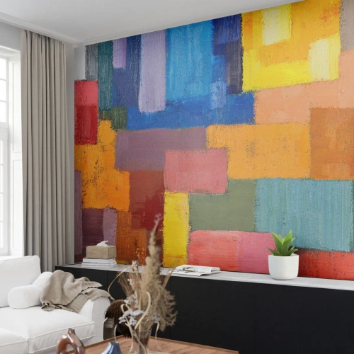 Selbstklebende Fototapete Deluxe Sticker - Jeder ist anders, alle bunt - Abstraktion, Stück, Modernes Muster - 400x280 cm