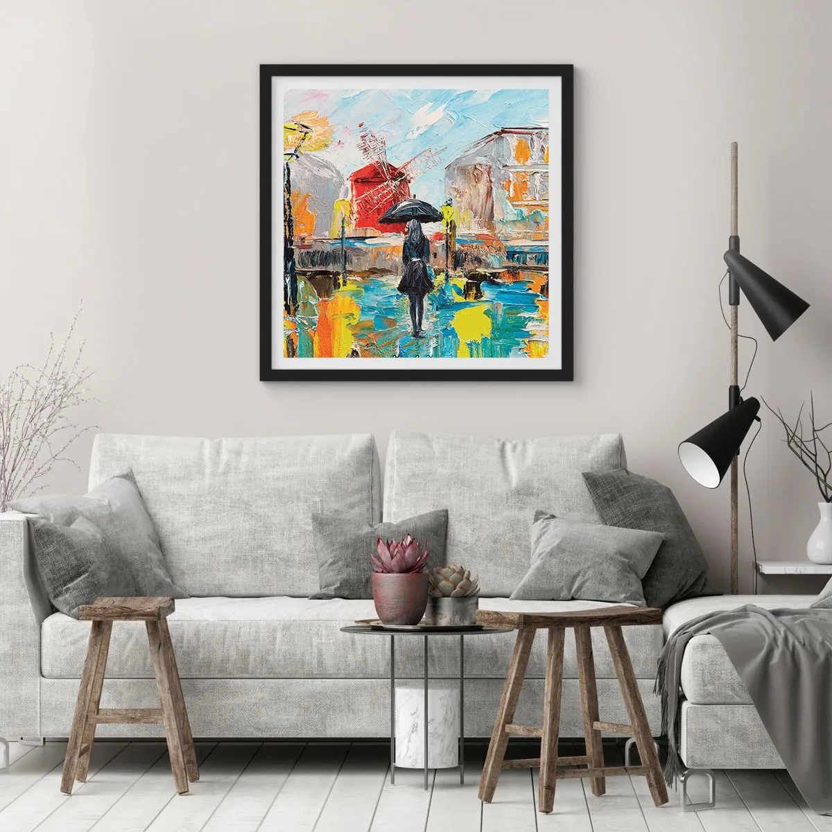 Poster in einem schwarzem Rahmen - Pariser Legenden - 30x30 cm