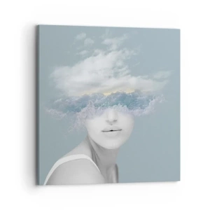 Bild auf Leinwand - Leinwandbild - Mit dem Kopf in den Wolken - 70x70 cm