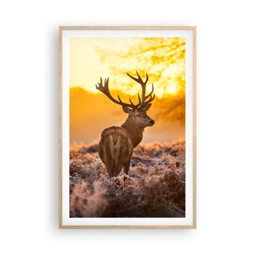 Poster in einem Rahmen aus heller Eiche - König des Herbstwaldes - 61x91 cm
