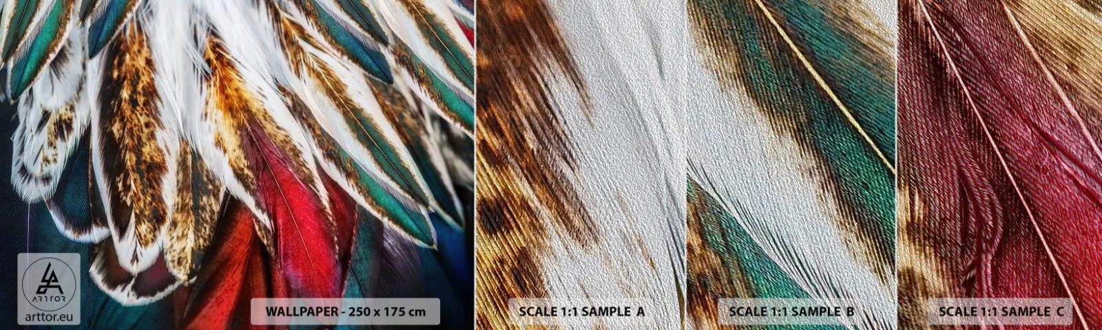 Fototapeten Muster Premium Sand - Geheimnisse des Fliegens - Abstraktion, Stück, Boho - 100x30 cm