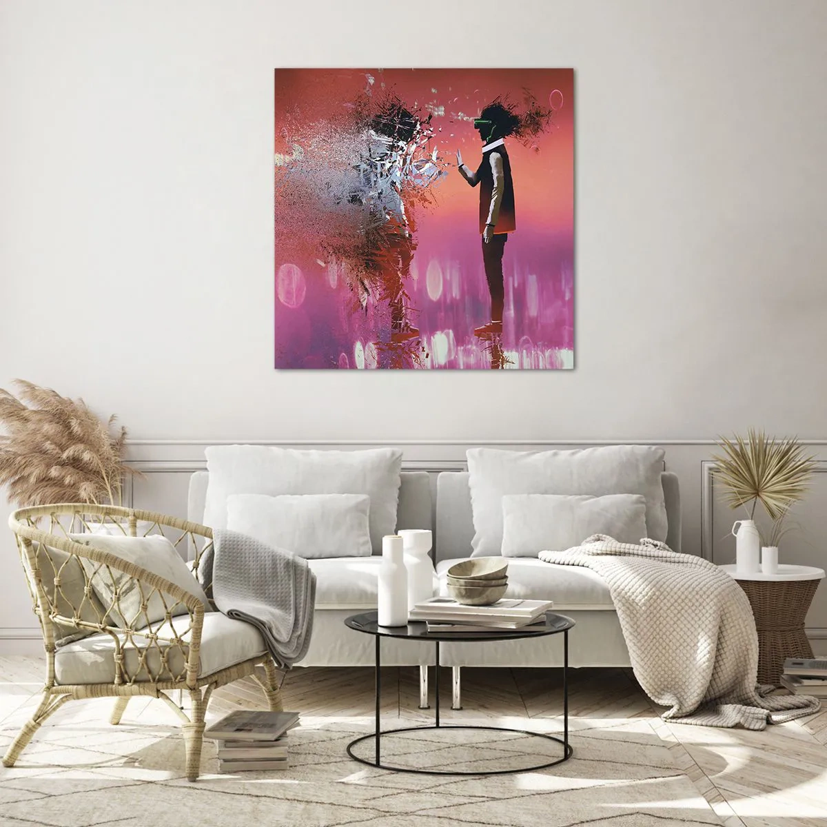 Glasbild - Bild auf glas - Kannst du dich selbst anschauen? - 30x30 cm