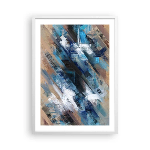 Poster in einem weißen Rahmen - Auf einer blauen Diagonale - 50x70 cm