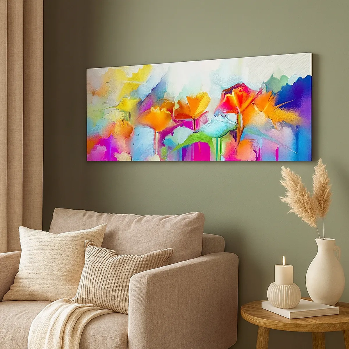 Bild auf Leinwand - Leinwandbild - Der Regenbogen ist aufgeblüht - 30x30 cm