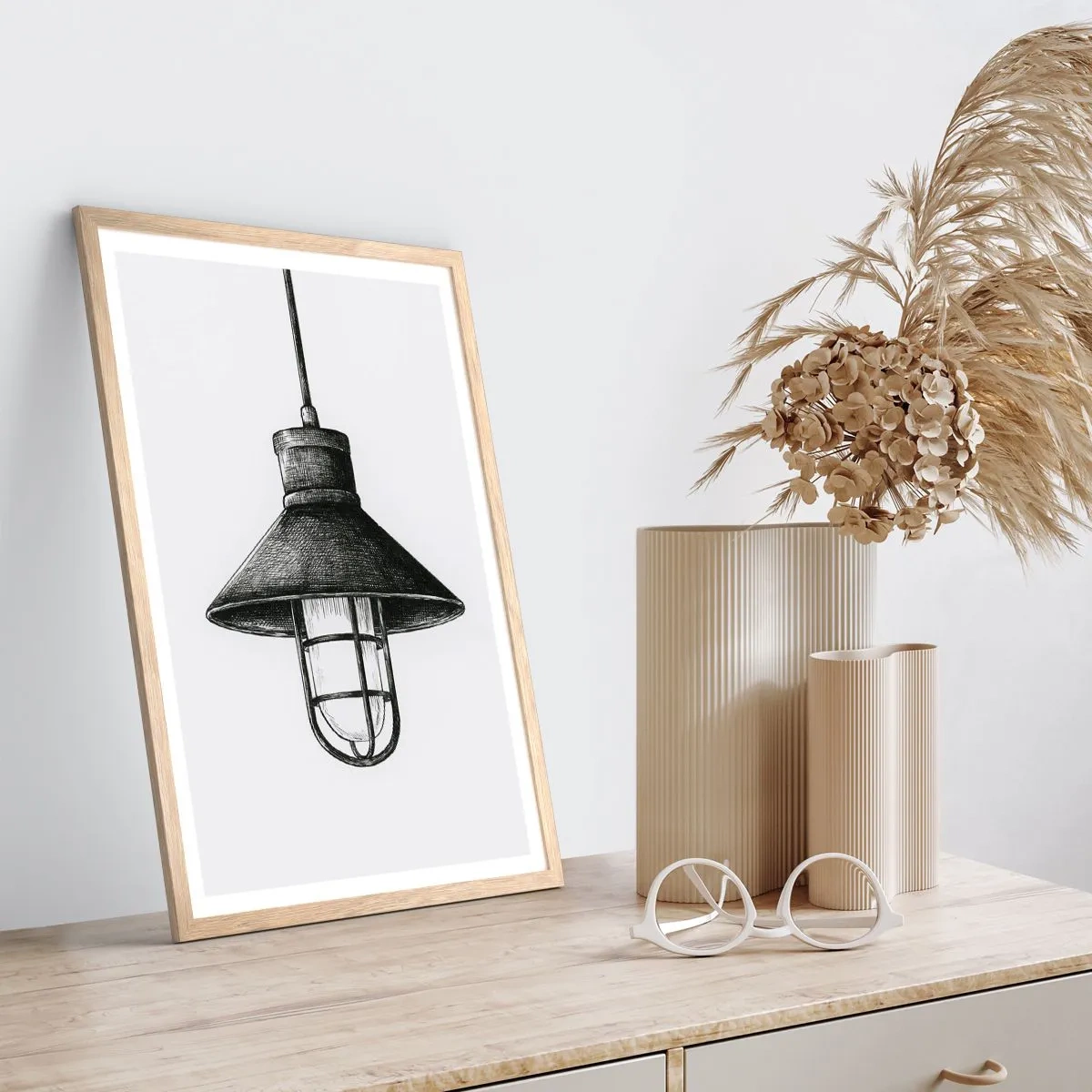 Poster in einem Rahmen aus heller Eiche - Wie vor Jahren… - 30x40 cm