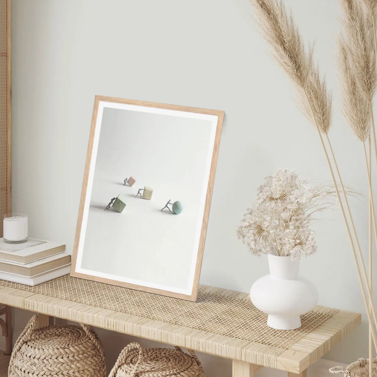 Poster in einem Rahmen aus heller Eiche - Pures Leben - 40x50 cm